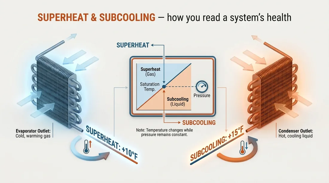 Superheat and subcooling