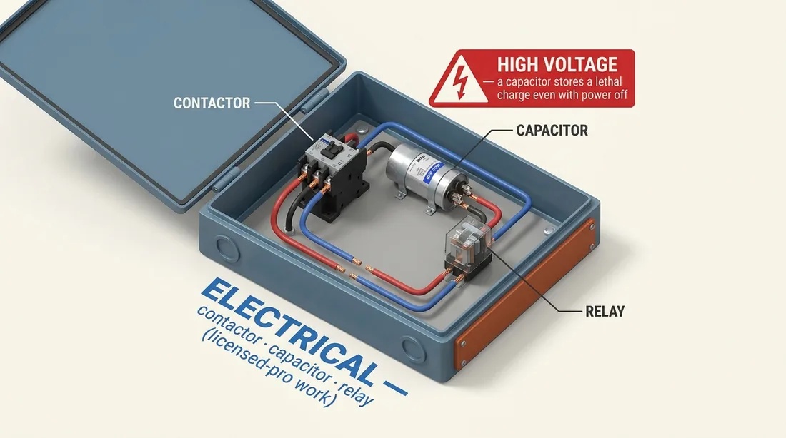 Electrical components with high-voltage warning